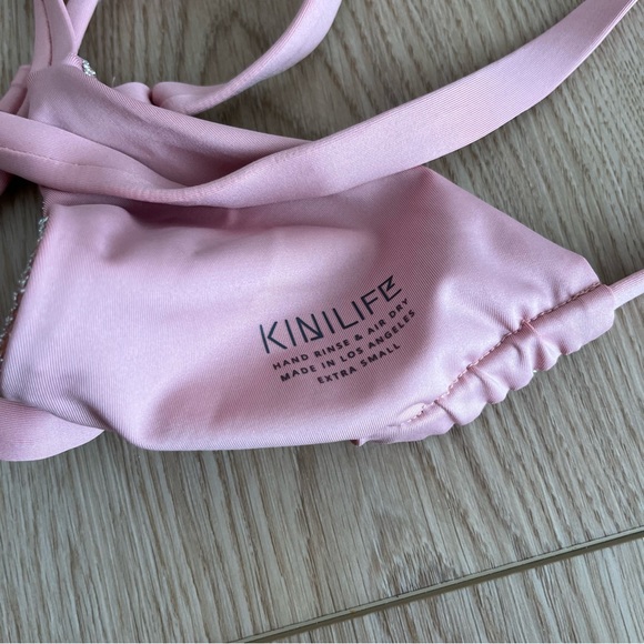 Kinilife XS/S pink shimmery glimmer bikini triangle top and bottoms - Picture 7 of 10